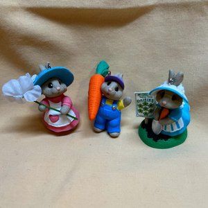 Easter Sunny Bunny Garden 3-pc. Hallmark Ornament Set